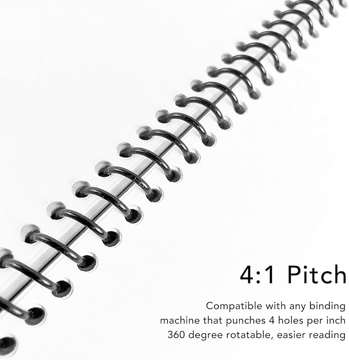 18 Pcs Plastic Spiral Binding Coil, 4:1 Pitch, 38mm Diameter, Reusable, Up to 310 Sheets High Capacity Binding Coil, for A4 Paper, Documents, Business