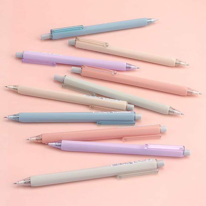 Gel Pens 0.5mm Fine Point Pens Black Ink for Office Smooth Writing Retractable Work Pen, Multicolor (10-Count)