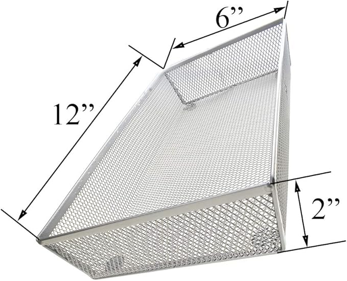 HAHIYO Stackable Mesh Tray Cup 12 x 6 x 2 inches Sturdy Container for Desk Drawer Organizer Collection for Home Office School kitchen Soft Foam Feet No Sharp Edges 1 Pack Silver