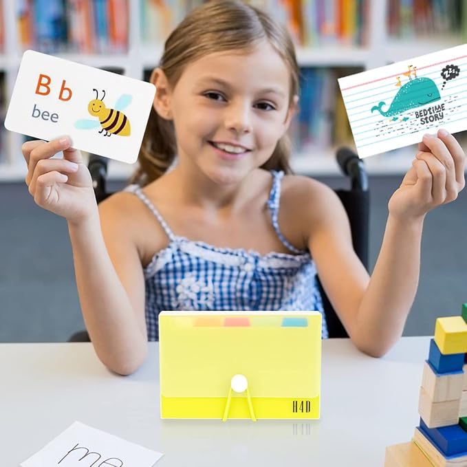 H4D 3x5 Index Card Case with 100 Heavyweight Ruled Index Cards and Dividers, Lime Green