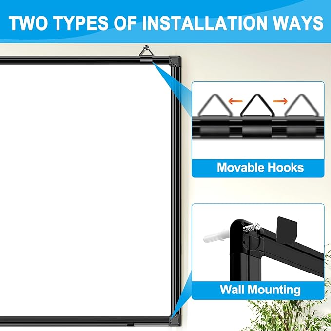 H-Qprobd 72"x48" White Board for Wall Large Magnetic Dry Erase Board with Black Aluminum Frame, Presentation Whiteboard Suitable for Home, Office, Classroom & Kitchen