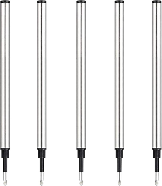 HeTaoCat Gel Rollerball Pen Refills, Roller Ball Fine Point 0.5mm, Black Ink Refill Pack of 5 - Replaceable Ballpoint Pen Refills Medium Point (Navy Blue)