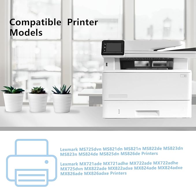 High Yield 58D1H00 Black Toner Cartridge Compatible with Lexmark 58D1H00 58D0HA0 58D0H0G 58D1H0E Toner Cartridge for MS725 MS821 MS822 MS823 MS824 MS825 MS826 MX721 MX722 MX725 MX822 MX824 Printer