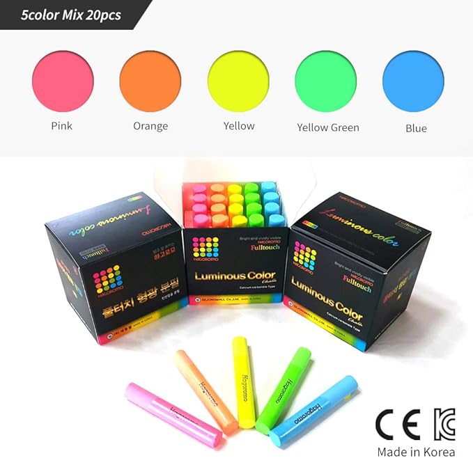 Hagoromo Fulltouch Luminous Chalk 1 Box [5 Color Mix/20 Pcs]