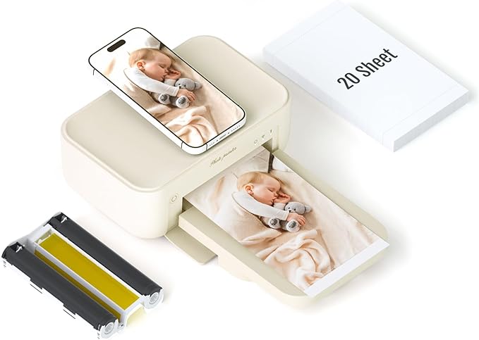 HPRT Photo Printer 4x6,+20 Sheets&1ribbon,Wi-Fi Wireless Instant Picture Printer for iPhone, Android, Smartphone, Thermal Dye-Sublimation, AR Video Printing,Portable Photo Printers for Home Use