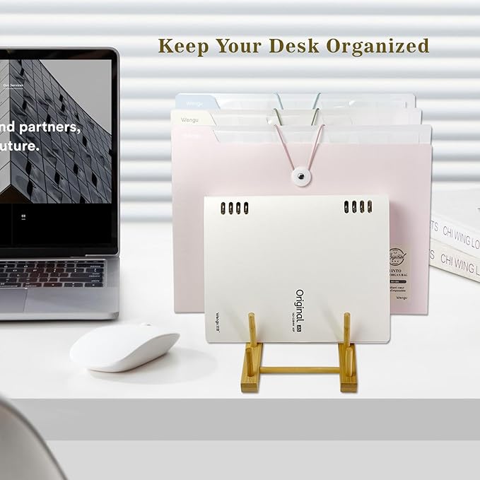 2 Pack Mail Organizer for Desk, Wood Mail Holder Countertop with 5-Slot, Small Letter Sorter File Holder,Office Desktop Envelope Organizer and Book Display Rack