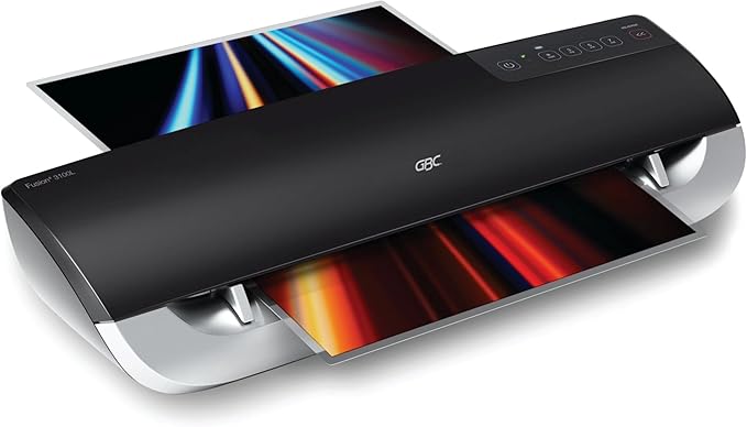 GBC Thermal Laminator Machine, Fusion 3100L, 12 Inch, 1 Min Warm-up, 3-7 Mil, with 30 EZUse Laminating Pouches for Home, Office and Classroom, Black (1703076)