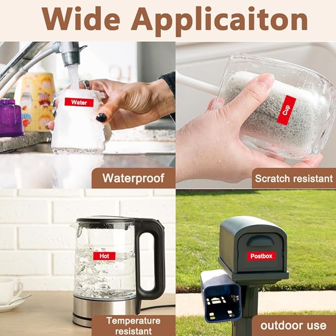 Hehua 18mm 0.7 White on Red Laminated Tape Compatible for Brother Label Maker Tape TZe-445 TZe445 TZ-445 TZ445 for P Touch PT D400 D450 D600 D610 P710BT, 3/4'' x 26.2ft White on Red, 3 Pack