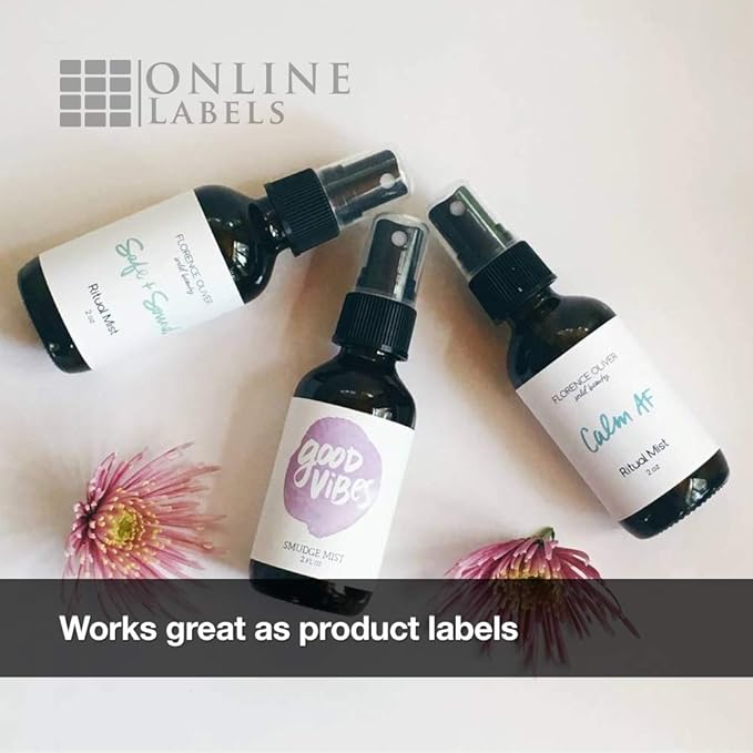 4 x 2 Rectangle Mailing Labels - Permanent, White Matte - Address, Shipping, Gift - Pack of 250 Labels, 25 Sheets - Inkjet/Laser Printers