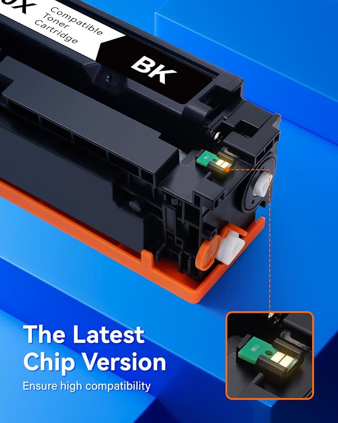 218X Toner Cartridges Set with chip 4-Pack 3301fdw Replacement for HP 218X W2180X W2181X W2182X W2183X 218A W2180A Black Compatible with HP Color Laserjet Pro MFP 3301cdw 3301sdw 3201dw Printers Ink