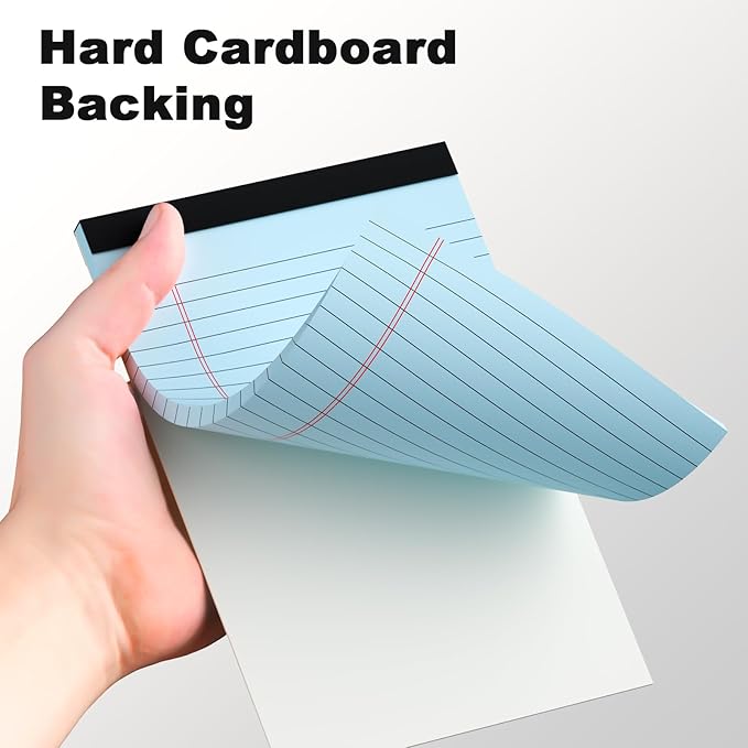 12pcs Small Legal Pads 5x8 Colored Note Pads Paper College Ruled Notepad Clear Print Writing Pads 5 x 8 Legal Pads Perforated Narrow Ruled Pads of Paper (Multicolor)