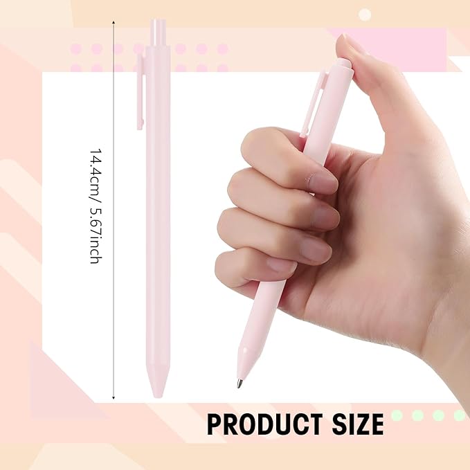 Fulmoon 25 Pcs Ballpoint Pens Bulk Retractable Comfortable Writing Pens Cute Back to School Supplies in Medium Point 1.0 mm for Teacher Student Bridal Shower Baby Shower
