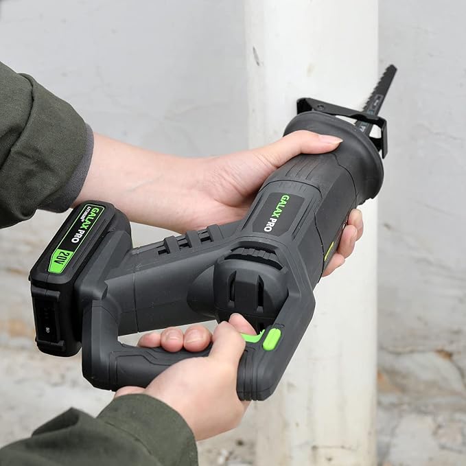 GALAX PRO Cordless Reciprocating Saw with 20V 2.0Ah battery, 0-3000RPM Variable Speed Power Reciprocating Saws with 7/8" Stroke Length,5pcs Zallsaw Blade for thin wooden board, soft metal Cutting