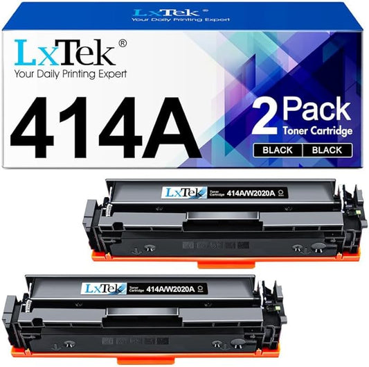 414A Black Toner Cartridges W2020A (with Chip) Replacement for HP 414A 414X Toner Cartridge Compatible with HP Color Pro Laserjet MFP M479fdw M479fdn M454dw M454dn Printer (2 Pack)