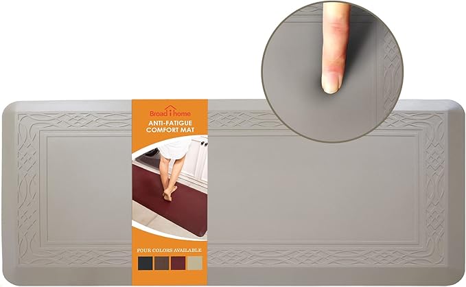 24 x 60 Inch Extra Support Anti Fatigue Comfort Kitchen Mat, Waterproof Long Kitchen Runner, Non-Slip Standing Desk Mat, Commercial Pads for Offices, Home, Garages (Bordeaux Cabblestone, 24'' x 60'')