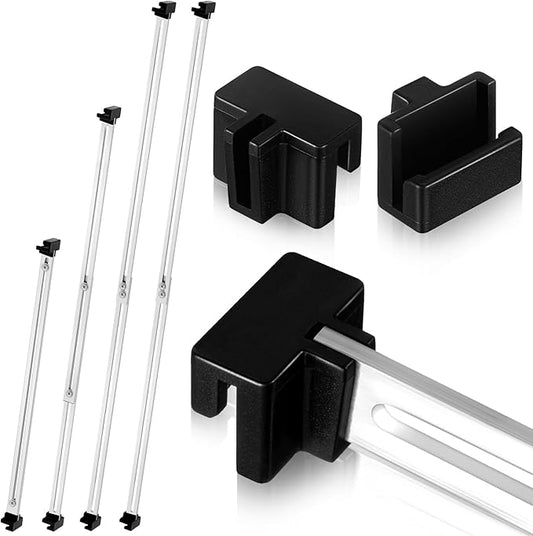 12 Pcs Metal Adjustable File Cabinet Rails Set Include 8 Hanging File Rail Clips 4 Cabinet Dividers Bars Suitable for Cabinets with Drawer Thickness Less Than 1/8 Inch(Silver,18-32.5 Inch)