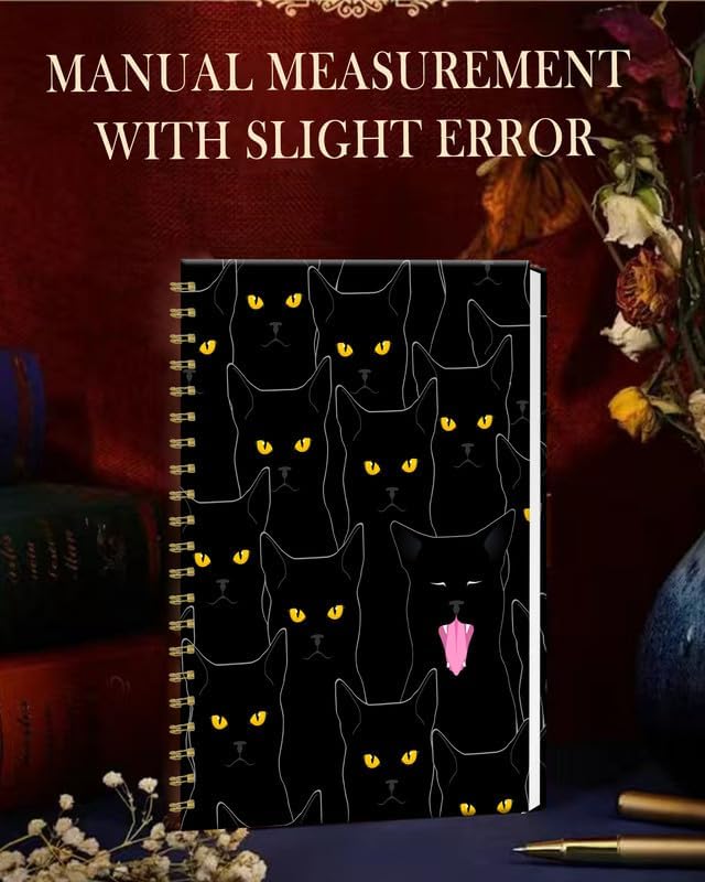 iampanda Spiral Journal Notebook,Strong Twin-Wire Binding with Premium Paper for Women,60 Sheets B5 College Ruled Notebook/Journal,Perfect for School Office Work,Black Cats