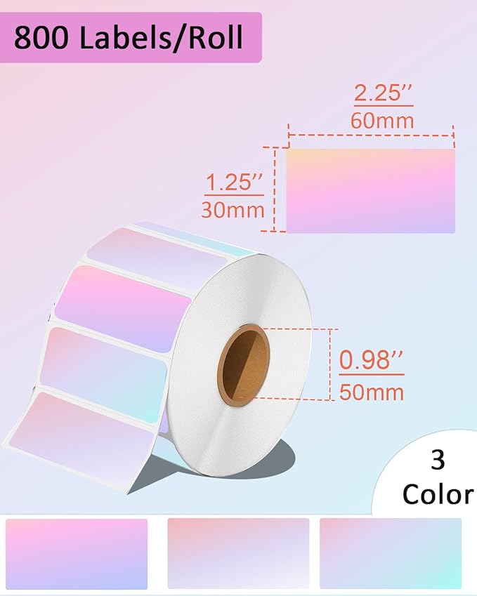 2.25 x 1.25 Thermal Labels, Self-Adhesive Address Shipping Barcode Thermal Stickers,Thermal Printer Labels Compatible with Rollo & Zebra & MUNBYN, 800 Labels for Printer, Fantasy Purple