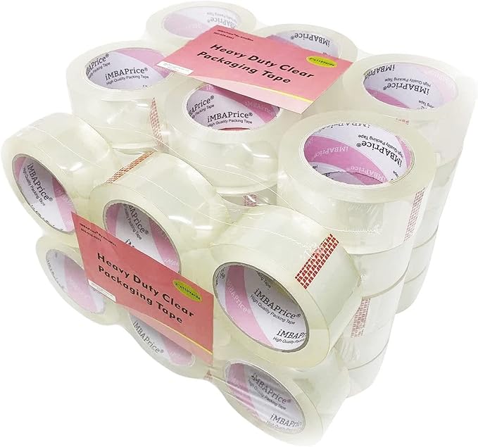 iMBAPrice 2 Inches Clear Packing Tape, 36 Rolls x 110 Yards Storage Box Sealing Packaging Tape Refill for Packaging and Shipping,Total 3960 Yards