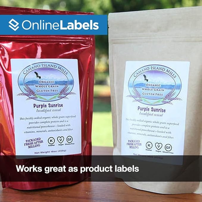 4 x 5 Rectangle Mailing Labels - Permanent, White Matte - Shipping, Wine, Product - Pack of 2,000-500 Sheets - Inkjet/Laser Printers - Online Labels