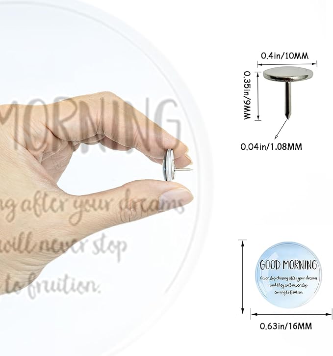 24Pcs Decorative Push Pins,Decorative Thumb Tacks for Bulletin Board, Cork Board Thumbtacks,Photos Wall Maps,Cute Thumbtack for Cubicle Decor,Classroom Decor,and Office Decor(Motivational-Moring)