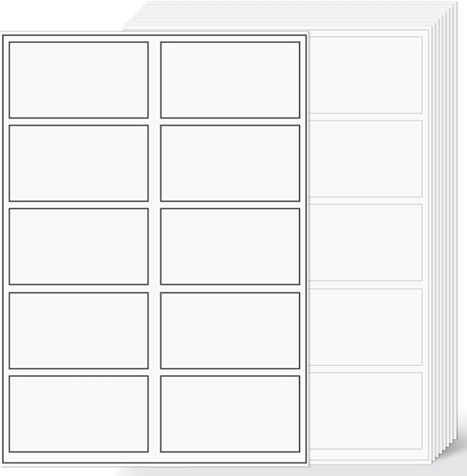 2"x4" Shipping Address Labels, 10-UP Blank Mailing Labels, White Self-Adhesive Customized Stickers for Inkjet and Laser Printer [500 Sheet, 5000 Labels]