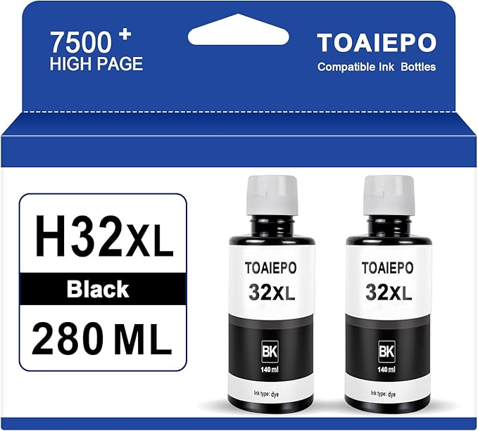 32XL Refill Ink Bottles Replacement for Smart Tank 5101 5102 6001 7001 7002 7301 7602 Plus 651 551 Ink Tank Printer