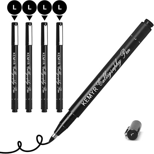 4 Micro Fine liner Drawing Art Pens Calligraphy Pens: L Size Black Art supplies Waterproof Archival Black Ink Markers For Artists,Use for Professional Watercolor,Sketching