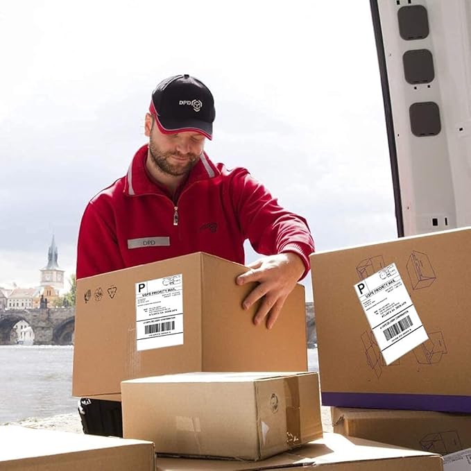 4 x 6 Fanfold Label, 10000 Thermal Shipping Labels for FedEx Shipping Label (10 Stack- 10000 Labels)