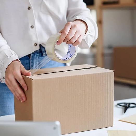 36 ROLLS [UPGRADED] Brown Premium Packing Tape, 65 YARDS, 2.2 mil, Heavy Duty Packaging Tape for Shipping, Moving, Sealing - STRONGER & THICKER