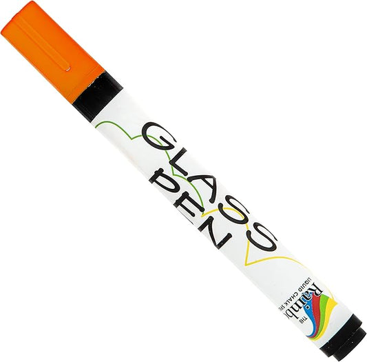 Glass Pen Window Marker: Liquid Chalk Pens for Glass, Whiteboard Markers with Washable Paint - Graduation, Car Windows, Mirror Pen, Storefront, Wedding, Parade, Party & Holiday (Orange, Fine Tip)