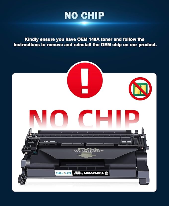 HALLOLUX 148A Toner Cartridge for HP 148A Toner Cartridge W1480A Toner Compatible for HP Laserjet Pro 4001dwe 4001dn 4001dne 4001n 4001ne MFP 4101fdw 4101fdwe 4101fdn 4101fdne (1 Black No Chip)