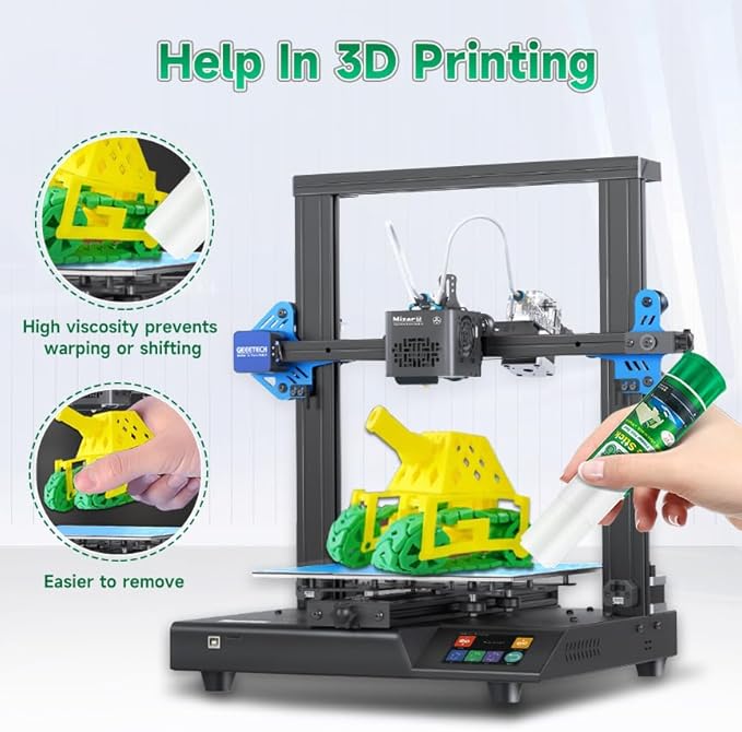 3D Printer Glue Sticks, 36 Grams Each PVP Solid Glue Sticks for Hot Bed Plate, Washable, Non-Toxic, Reduce Warping for PLA, ABS, PETG, HIPS, TPU Filament on PEI, Glass, Aluminum, Buildtak Board, 6Pcs