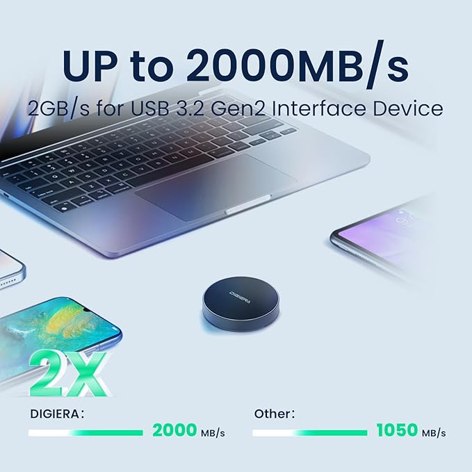 4TB Magnetic Portable SSD, External Solid State Drives with USB-C 3.2 Gen 2x2, Speed Up to 2000MB/s, Compact & Durable, Compatible with iPhone 15/16 Series and Other USB-C Devices, Black