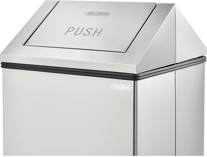 Global Industrial 40 Gallon Stainless Steel Swing Top Receptacle