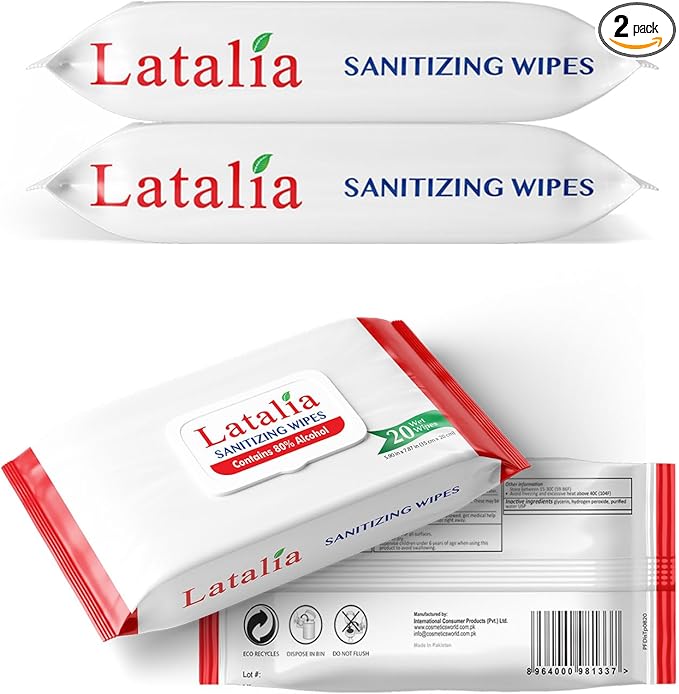 Hand Wipes | 80% Alcohol Hand Sanitizer Wipes for Hands & Face Moisturizing, Gentle, Convenient and Fragrance Free (Pack of 2, 20 Counts)