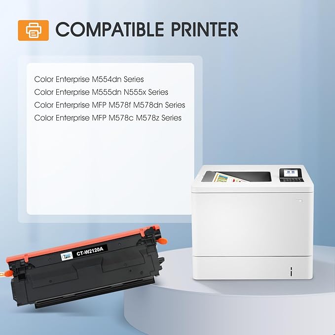 212A 212X Toner Cartridges 4 Pack Compatible for HP 212A 212X W2120A W2120X (with Chip) for Color Laserjet Enterprise M555dn M554dn M555x M554 M555 MFP M578 Series Printer Ink (New Version-BK/C/Y/M)