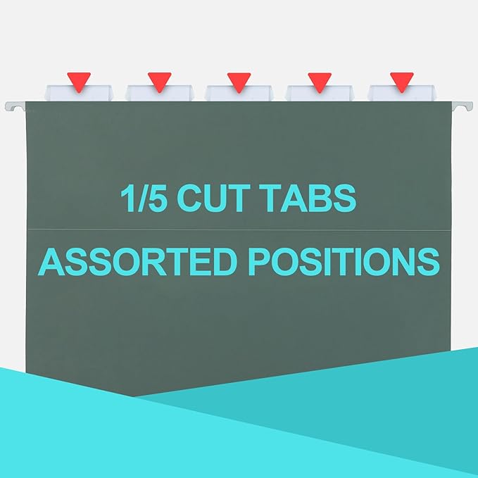 HERKKA Extra Capacity Hanging File Folders, 60 Pack Reinforced Letter Size Hanging Folders with Heavy Duty 3 Inch Expansion, Designed for Bulky Files, Medical Charts, Green