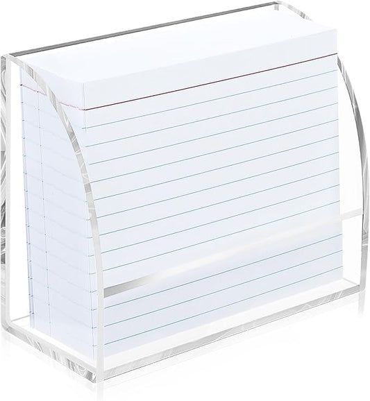 Index Card Display Stand 4.7 X 2.4 X 6.3 Acrylic Card Holder for Desk File Note 4x6 Clear Postcard Stand Index Card Rack Acrylic Business Stand for Office Business Classroom(No Card)