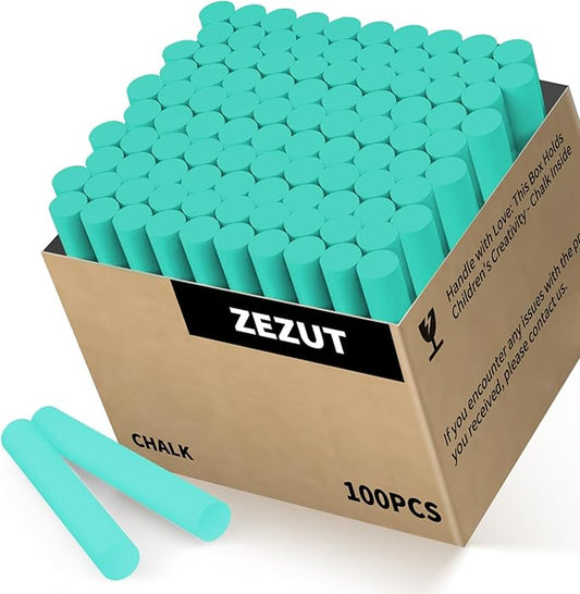 Green Chalk 100PCS, Low Dust Chalks Stick Bulk for Chalkboard Blackboard Non-Toxic