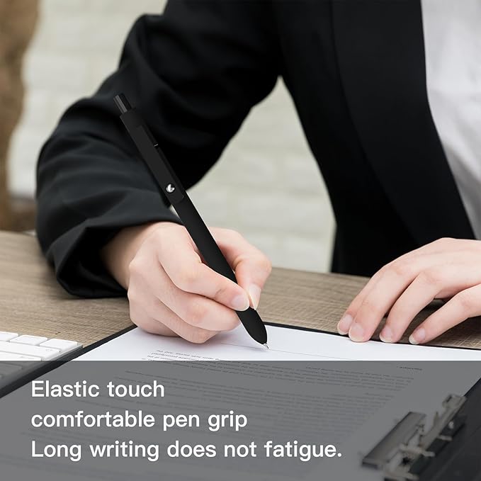 Gel Pens,0.5mm Fine Point Pens Smooth Writing japanese gel pens, High-End Series Black Ink cute gel pens for Journaling Note Taking, Office School Supplies (10 Pcs Black Ink- Black shaft pen)