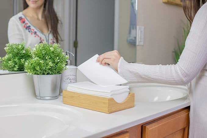 400 Paper Towels Cloth-Like Hand Tissue Paper Napkins, Disposable Hand Towels for Bathroom Guests, Disposable Face Towel for Guest, Washcloths or Dinner Napkin, Made in USA, White