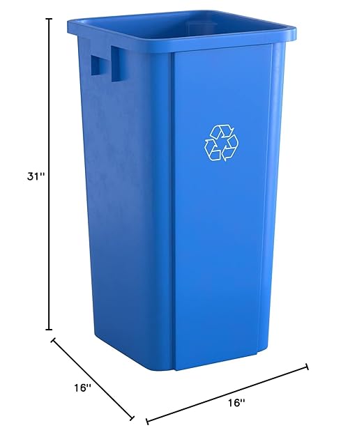 23 Gallon Blue Square Commercial Trash Can