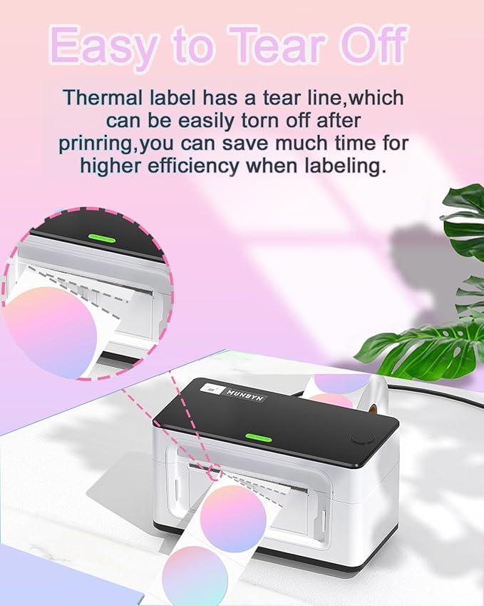 2''×2'' Square Thermal Sticker Labels, Self-Adhesive 2 Inch Direct Thermal Labels, Multi-Purpose Sticker for DIY Logo Design,Name Tag,QR Code, 500 Labels/1 Roll, Nebula