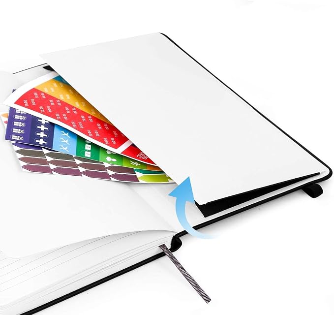 Huhuhero 10 Pack Lined Journal Notebook, 120Gsm College Ruled Thick Paper Journals for Writing, Hardcover Notebooks for Work School Business Note Taking Women Men, 5"×8.25" (10, Black)