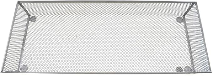 HAHIYO Stackable Mesh Tray Cup 15 x 6 x 2 inches Sturdy Container for Desk Drawer Organizer Collection for Home Office School kitchen Soft Foam Feet No Sharp Edges 1 Pack Silver