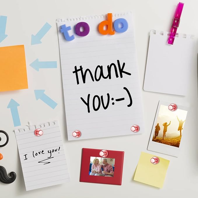 20-Pack Whiteboard and Fridge Magnets, Office and Kitchen Magnets, Push Pins Included