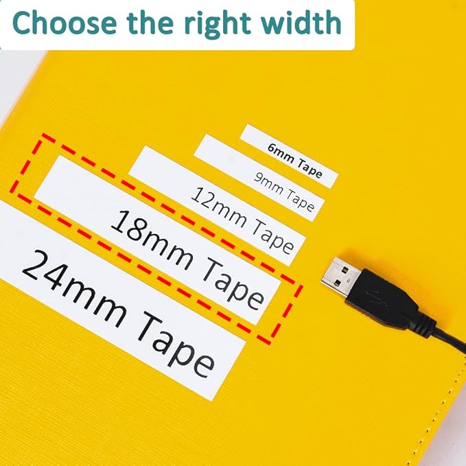 Hehua 18mm 0.7 Laminated White TZ Tape Compatible for Brother Label Maker TZe241 TZ-241 TZ241 TZe 241 3/4 x 26.2ft Label Tape for Ptouch PT D400 D600 D610BT P710BT P750W, Black on White, 5 Pack