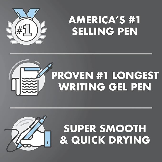 G2 Retractable Premium Gel Ink Roller Ball Pens Ultra Fine Point (.38mm) Black Ink 9 pack; Refillable & Premium Comfort Grip Bundle with Plastic Reusable Pouch