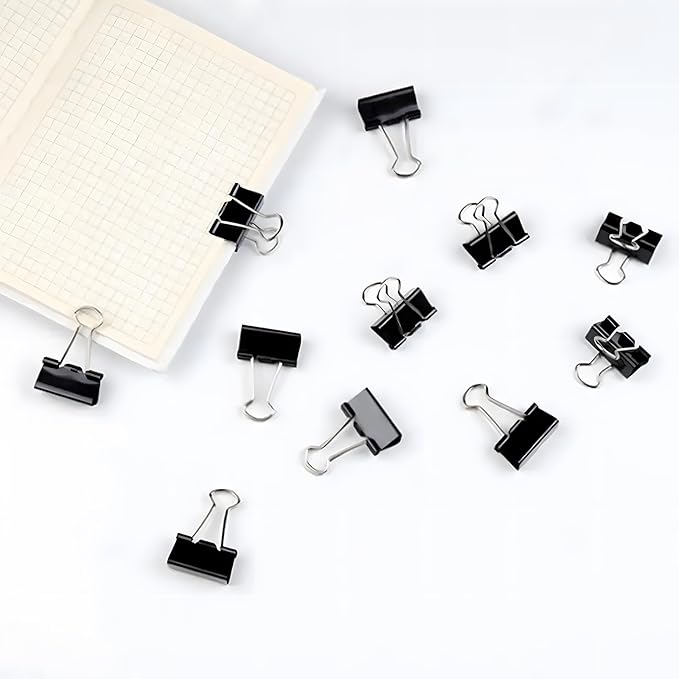 48 Pack Small Binder Clips 3/4 Inch, Black Binder Clips, Small Paper Clamps, Mini Binder Clips Black for Home School Office and Business (48 pcs)